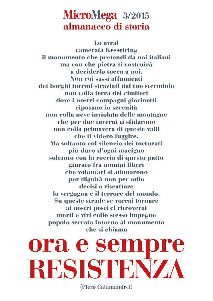 MicroMega 03/2015 — Ora e sempre Resistenza