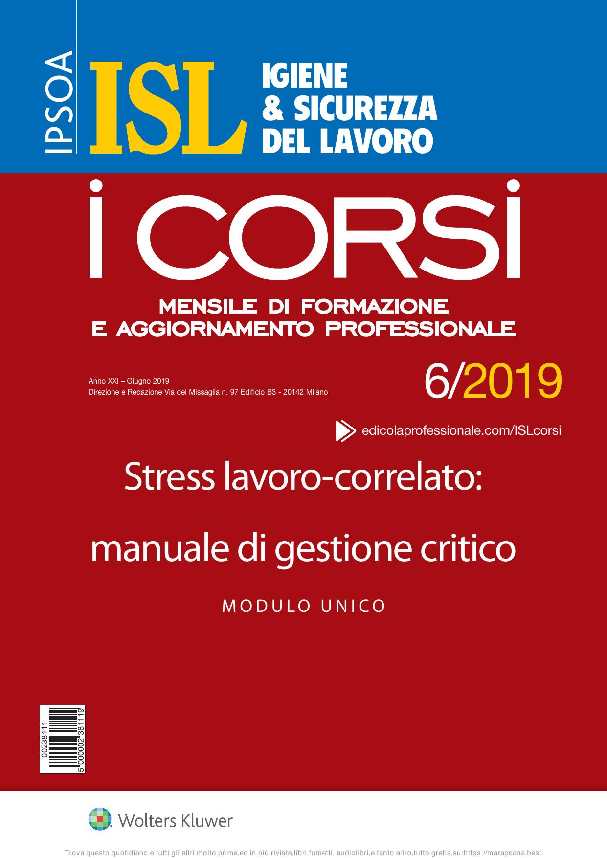 Igiene e Sicurezza del Lavoro Corsi Giugno 2019
