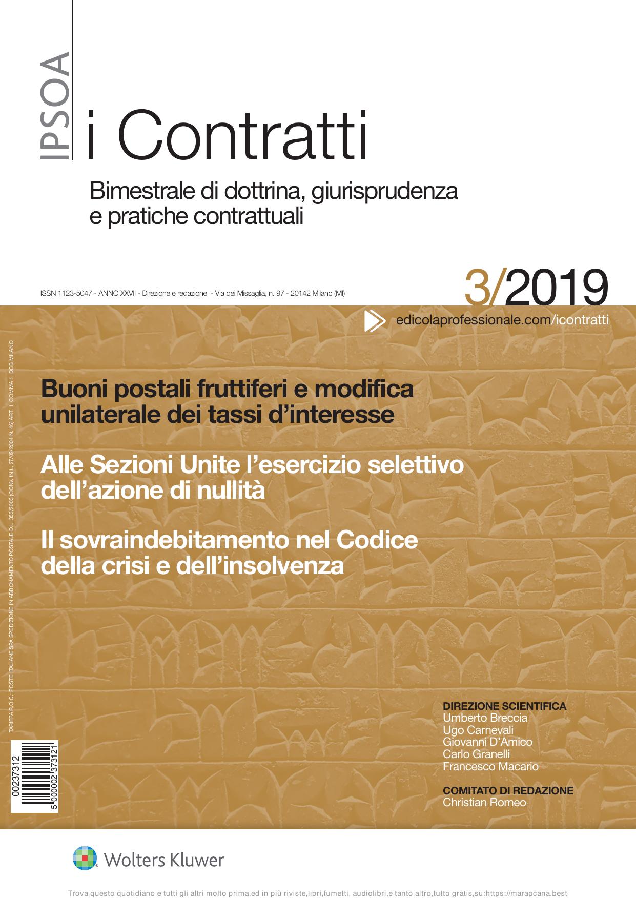 I Contratti Marzo 2019