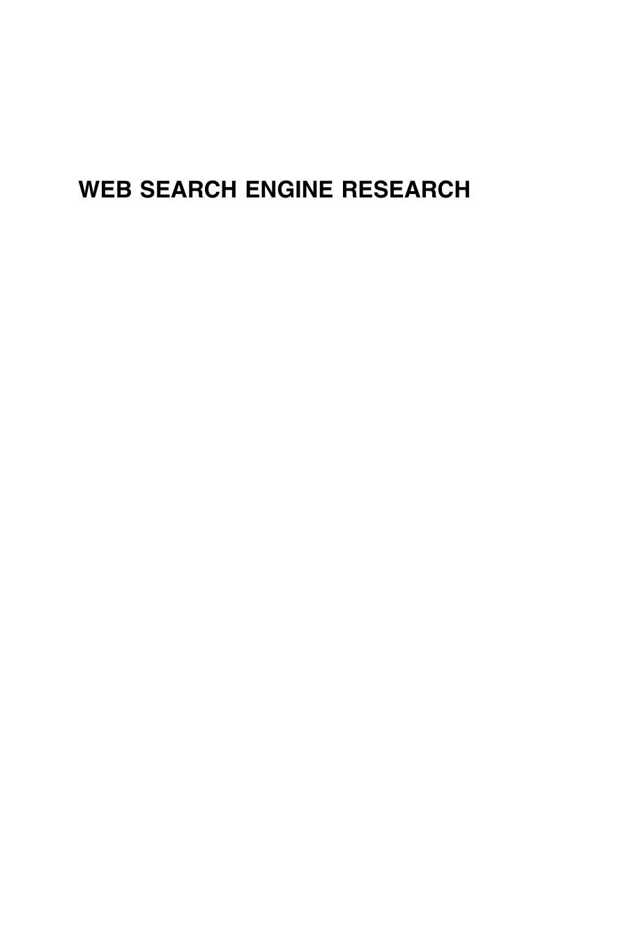 Web Search Engine Research
