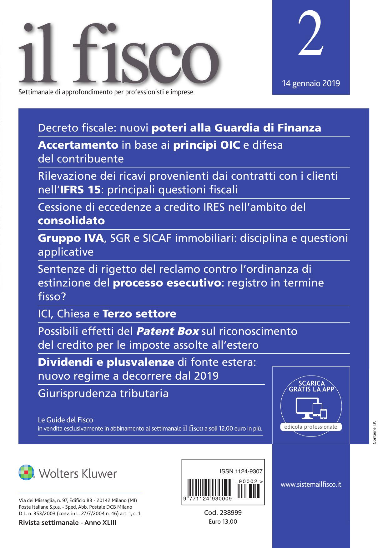 il fisco Febbraio 2019
