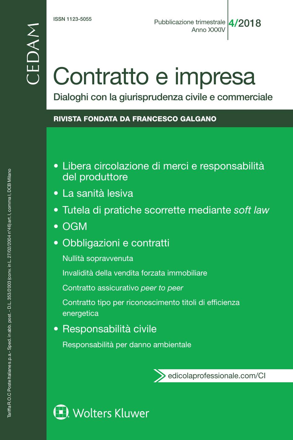 Contratto e Impresa Dicembre 2018