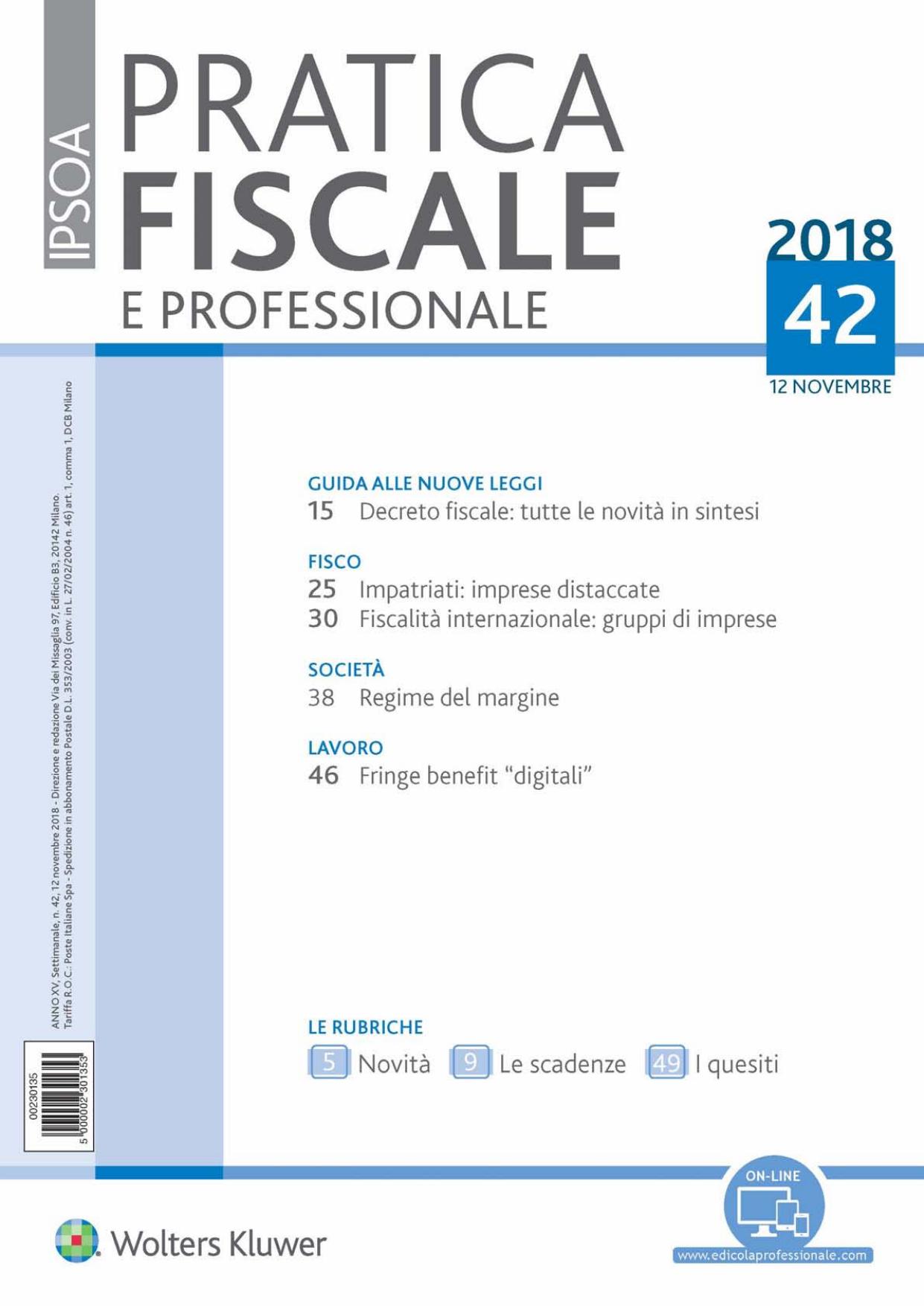 Pratica Fiscale e Professionale N42 12 Novembre 2018