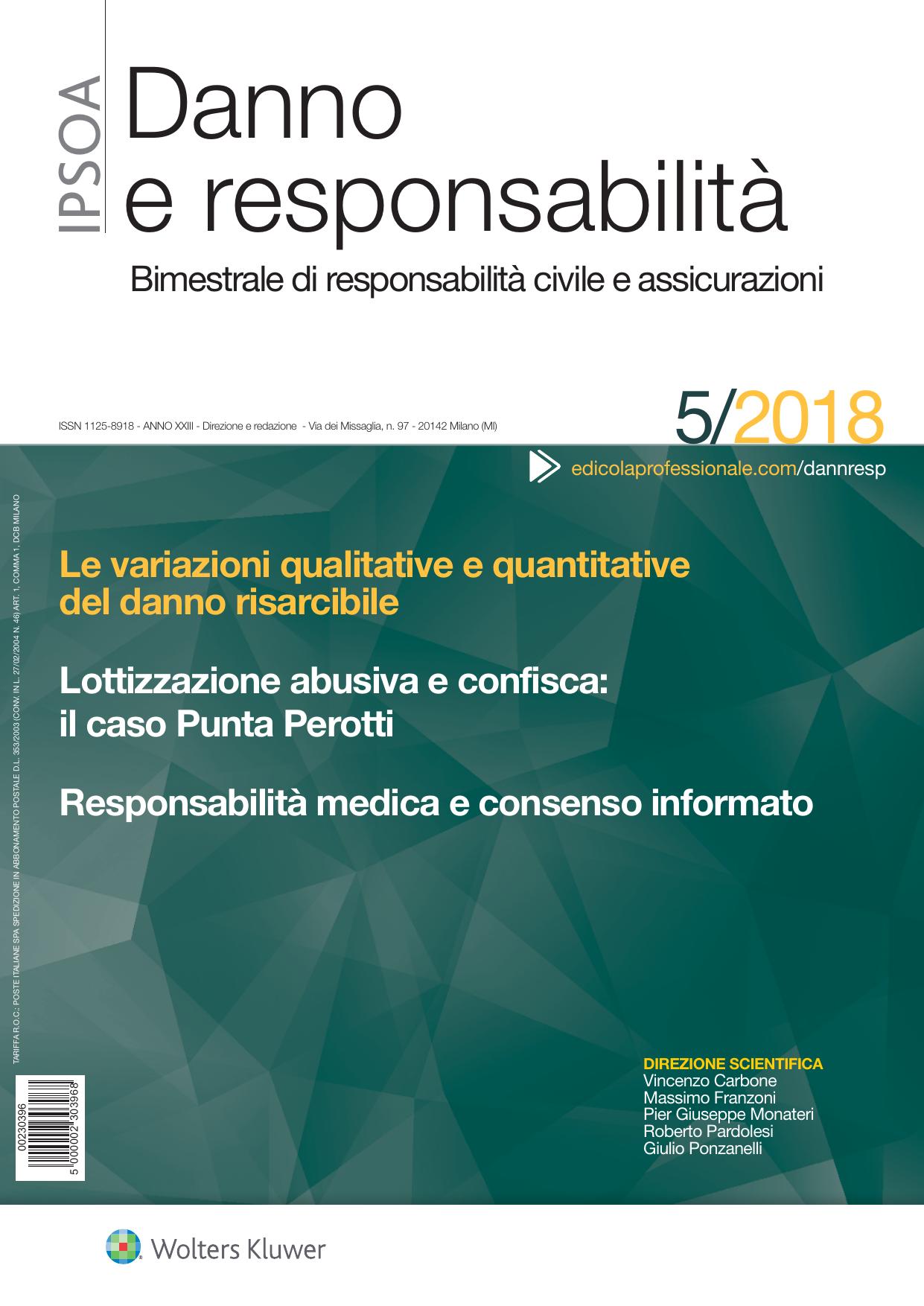 Danno e Responsabilità N5 Ottobre 2018