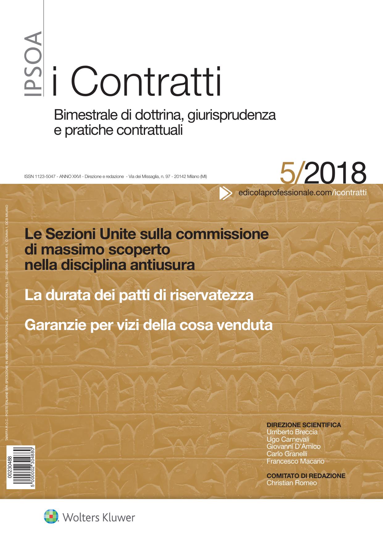 I Contratti N5 Ottobre 2018