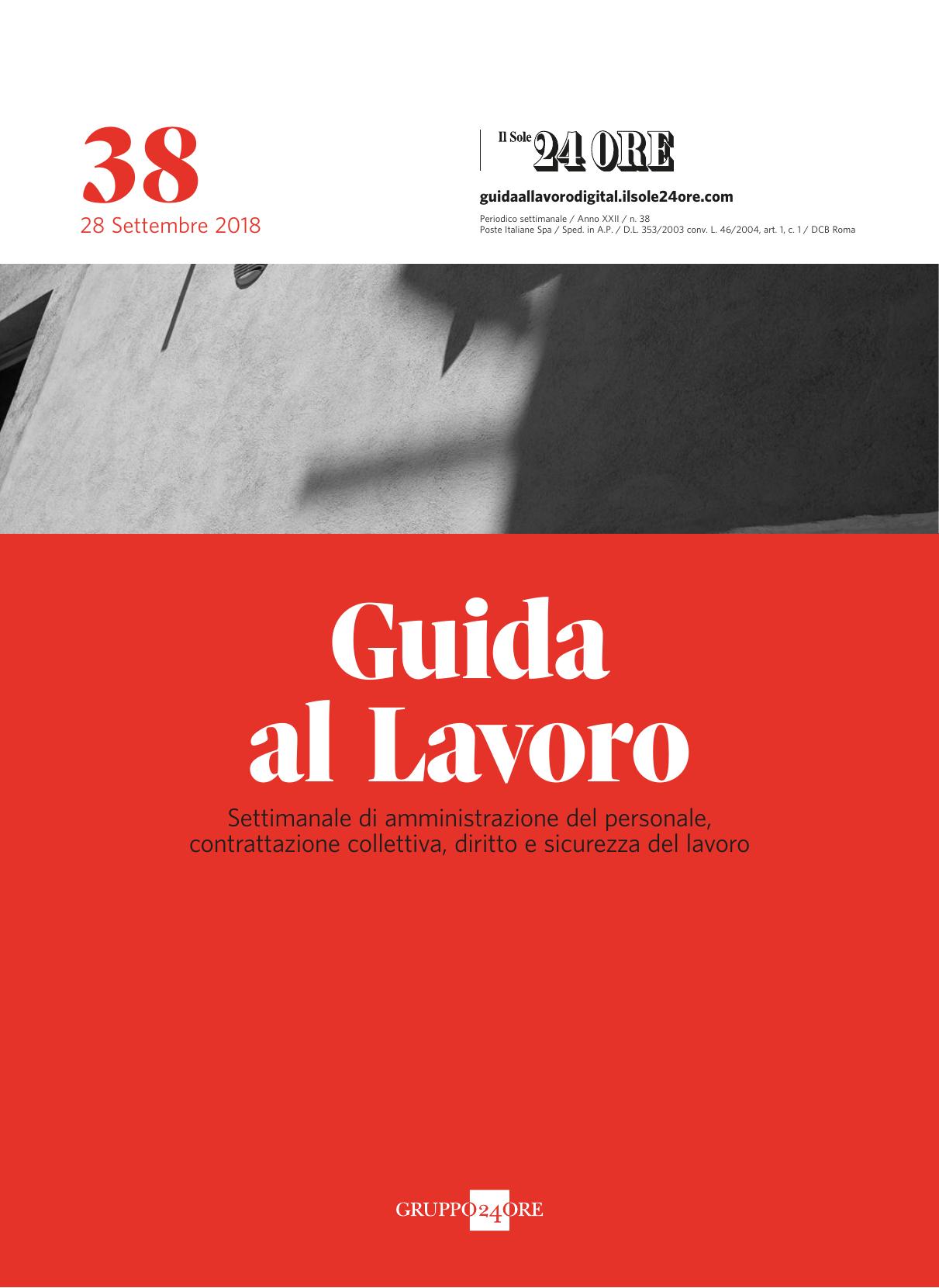 Il Sole 24 Ore Guida al Lavoro 25 Settembre 2018