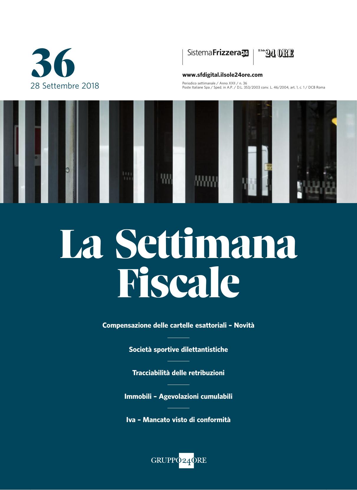 Il Sole 24 Ore La Settimana Fiscale 25 Set