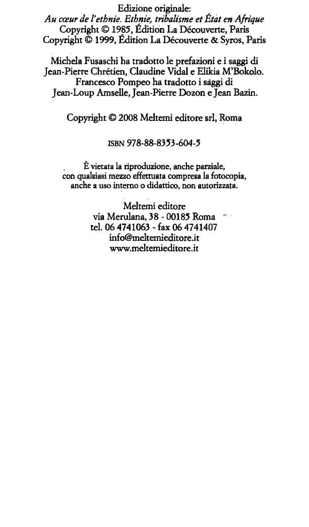 Amselle, M'Bokolo (a cura di)