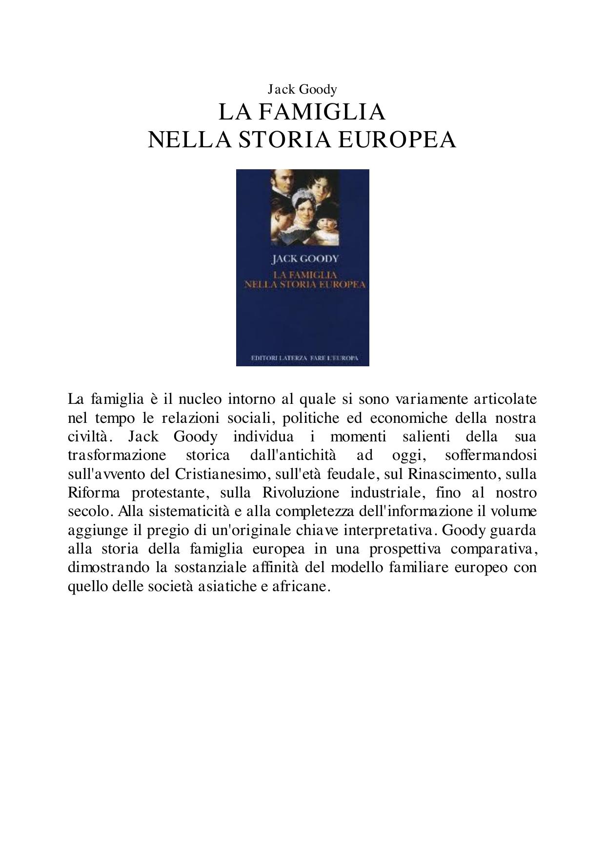 La famiglia nella storia europea